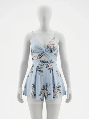 Combishort coton bretelles fines quotidien raffiné femme - Vue 1 - Combishort