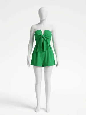 Combishort polyester bustier bandeau nœud frontal - Vue 1 - Combishort
