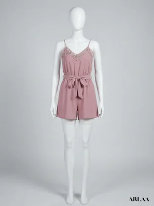 Combishort polyester dentelle chic femme - Vue 1 - Combishort
