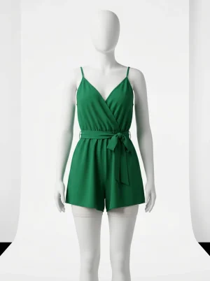 Combishort polyester fluide bretelles fines élégant femme - Vue 1 - Combishort