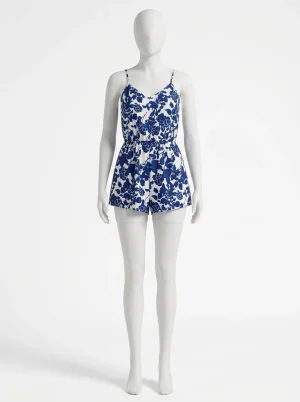 Combishort polyester imprimé estival coupe fluide femme - Vue 1 - Combishort