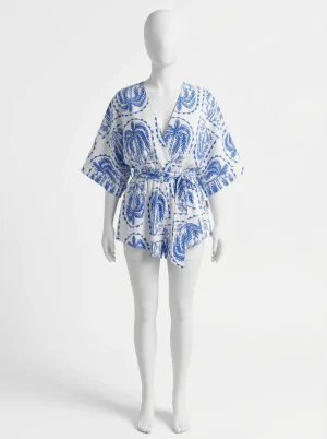 Combishort polyester imprimé vacances chic femme - Vue 1 - Combishort
