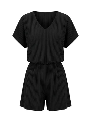 Combishort polyester plissé fluide taille marquée femme chic - Vue 1 - Combishort
