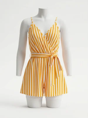 Combishort polyester rayures verticales été femme - Vue 1 - Combishort